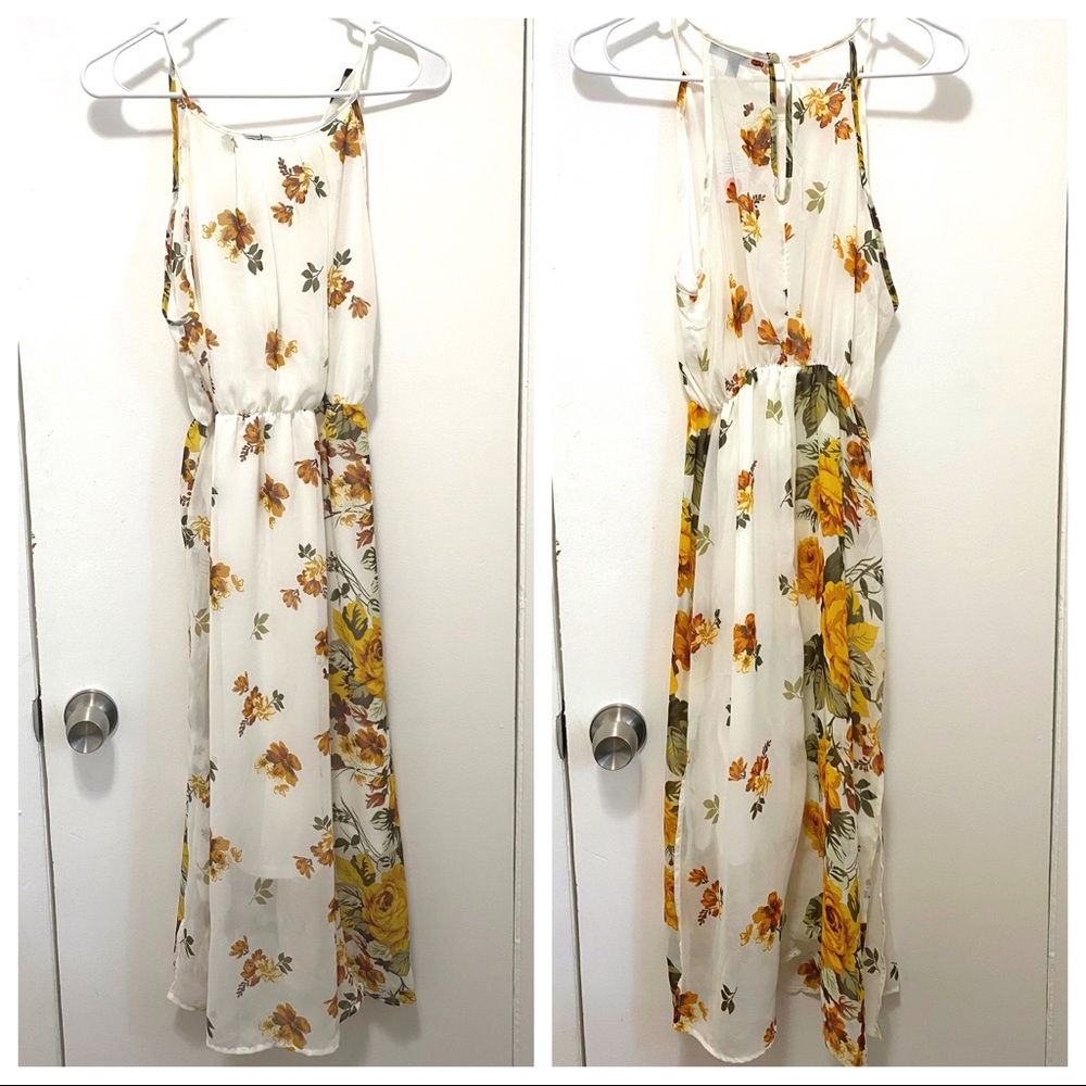 😸 ivory Floral Dress size small